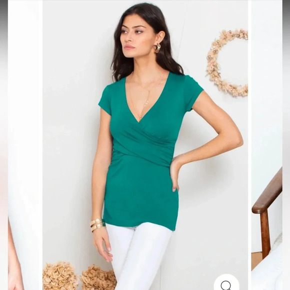 Maternity & Nursing V-neck Top Sz 4/6 - Picture 3 of 7